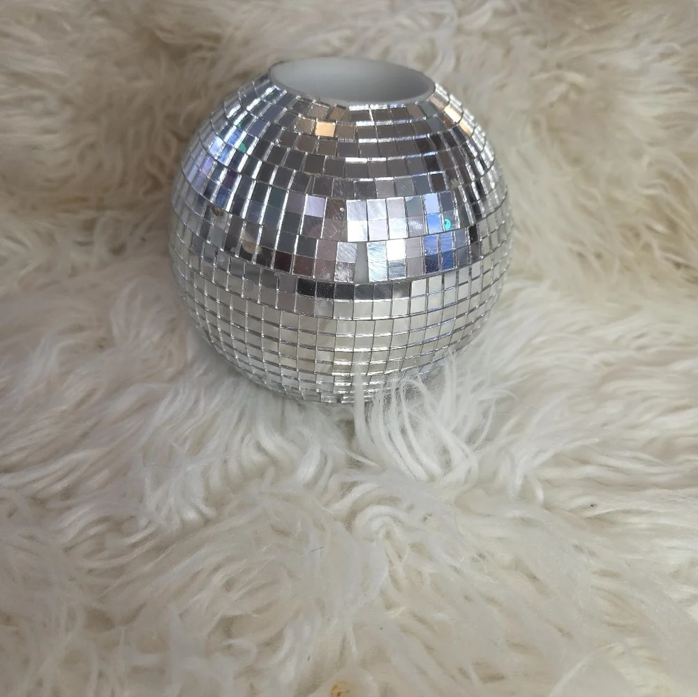 Afoxsos Disco Ball Pencil Holder Silver Mirror Makeup Brush Organizer